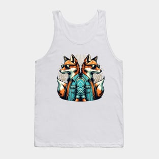 Foxes of Gemini: Dual Elegance Tank Top